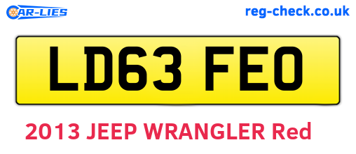 LD63FEO are the vehicle registration plates.