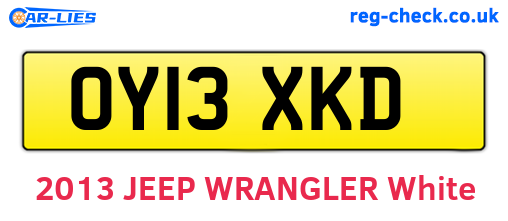 OY13XKD are the vehicle registration plates.