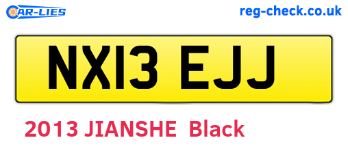 NX13EJJ are the vehicle registration plates.