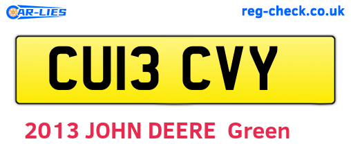 CU13CVY are the vehicle registration plates.