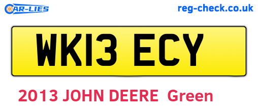 WK13ECY are the vehicle registration plates.