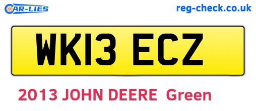 WK13ECZ are the vehicle registration plates.