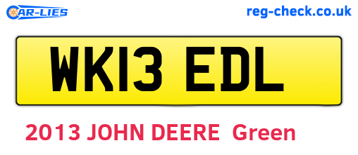 WK13EDL are the vehicle registration plates.