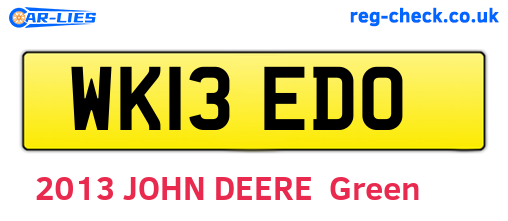 WK13EDO are the vehicle registration plates.