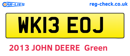 WK13EOJ are the vehicle registration plates.