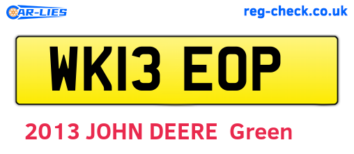 WK13EOP are the vehicle registration plates.