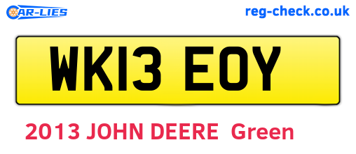 WK13EOY are the vehicle registration plates.