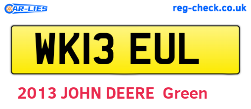 WK13EUL are the vehicle registration plates.