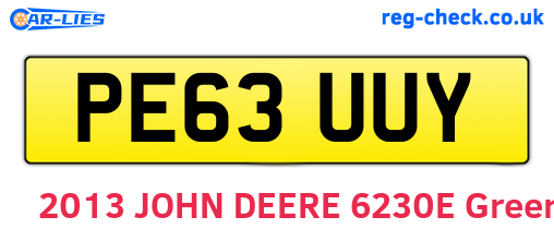 PE63UUY are the vehicle registration plates.
