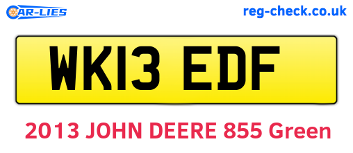 WK13EDF are the vehicle registration plates.