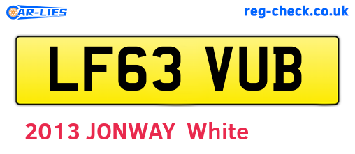 LF63VUB are the vehicle registration plates.