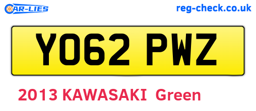 YO62PWZ are the vehicle registration plates.