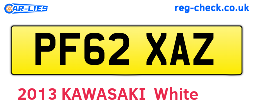 PF62XAZ are the vehicle registration plates.