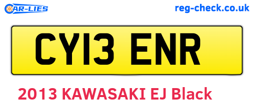 CY13ENR are the vehicle registration plates.