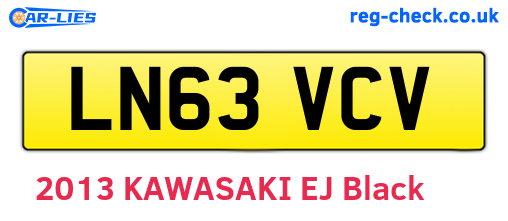 LN63VCV are the vehicle registration plates.