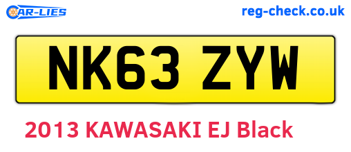 NK63ZYW are the vehicle registration plates.