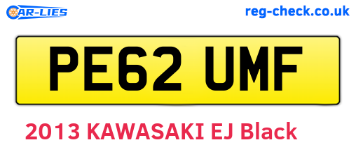 PE62UMF are the vehicle registration plates.