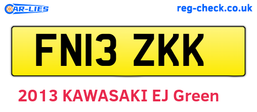 FN13ZKK are the vehicle registration plates.