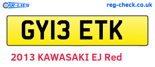 GY13ETK are the vehicle registration plates.