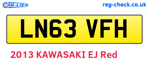 LN63VFH are the vehicle registration plates.