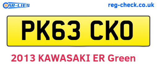 PK63CKO are the vehicle registration plates.
