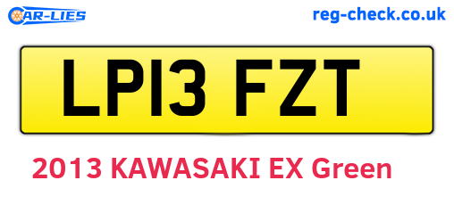 LP13FZT are the vehicle registration plates.
