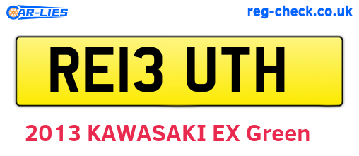 RE13UTH are the vehicle registration plates.