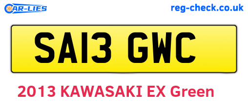 SA13GWC are the vehicle registration plates.