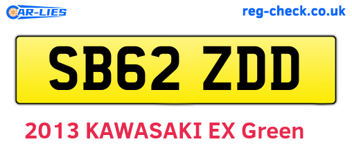 SB62ZDD are the vehicle registration plates.