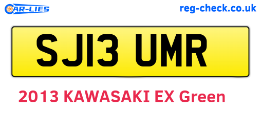 SJ13UMR are the vehicle registration plates.