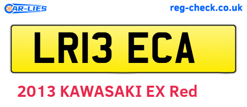 LR13ECA are the vehicle registration plates.