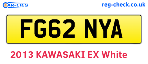 FG62NYA are the vehicle registration plates.