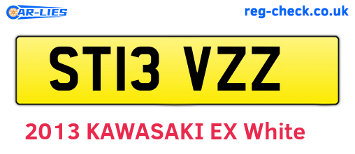 ST13VZZ are the vehicle registration plates.