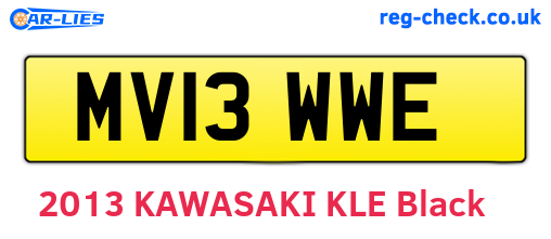 MV13WWE are the vehicle registration plates.