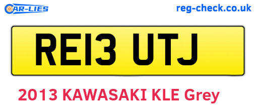 RE13UTJ are the vehicle registration plates.