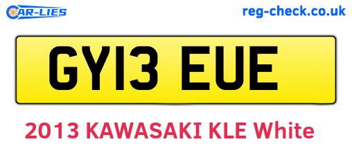 GY13EUE are the vehicle registration plates.