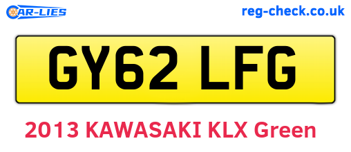 GY62LFG are the vehicle registration plates.