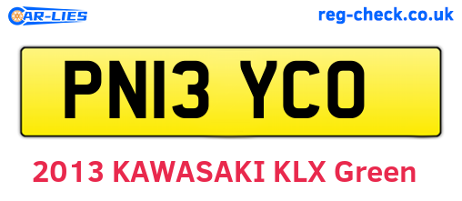 PN13YCO are the vehicle registration plates.