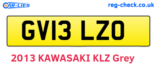 GV13LZO are the vehicle registration plates.