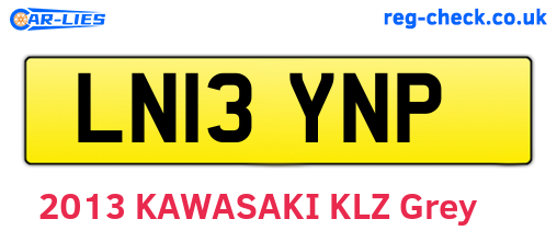 LN13YNP are the vehicle registration plates.