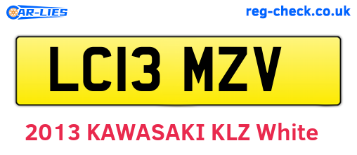 LC13MZV are the vehicle registration plates.