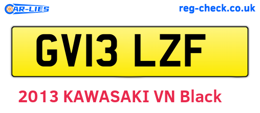 GV13LZF are the vehicle registration plates.