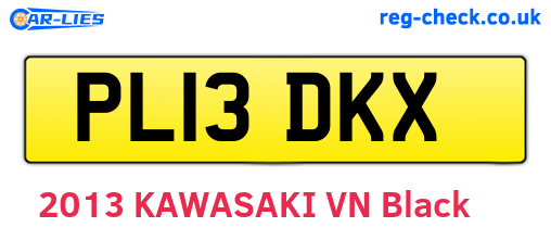 PL13DKX are the vehicle registration plates.
