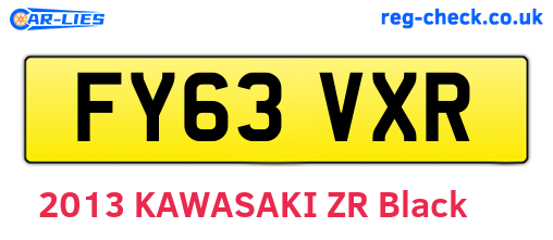 FY63VXR are the vehicle registration plates.