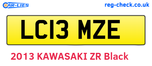 LC13MZE are the vehicle registration plates.