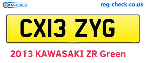CX13ZYG are the vehicle registration plates.
