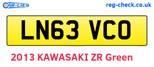 LN63VCO are the vehicle registration plates.