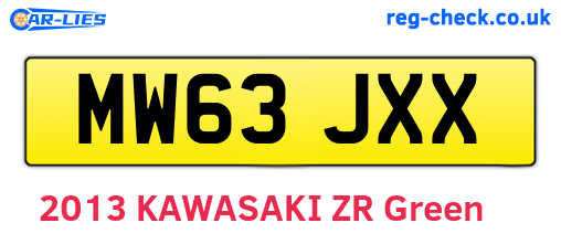 MW63JXX are the vehicle registration plates.