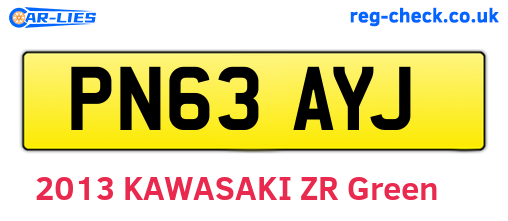PN63AYJ are the vehicle registration plates.