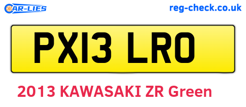 PX13LRO are the vehicle registration plates.